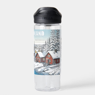 Individuelle Name Finnland Wintertäuschung Trinkflasche