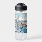 Individuelle Name Finnland Wintertäuschung Trinkflasche (Vorderseite)