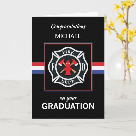 Individuelle Name Fire Department Academy Abschlus Karte (Gelbe Blume)