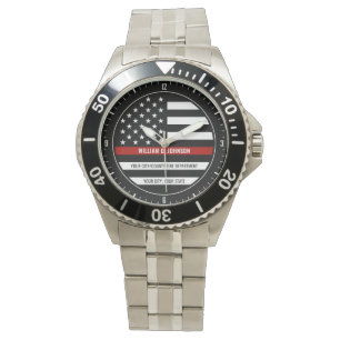 Individuelle Name FireFighter Thin Red Line Feuerw Armbanduhr