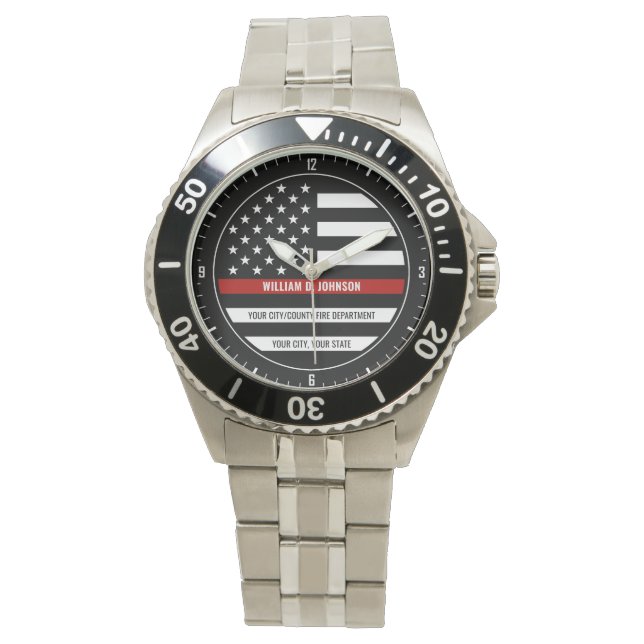 Individuelle Name FireFighter Thin Red Line Feuerw Armbanduhr (Vorderseite)
