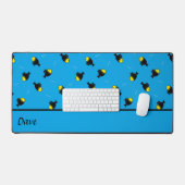 Individuelle Name fischt Muster auf blau Schreibtischunterlage (Tastatur & Maus)