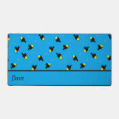 Individuelle Name fischt Muster auf blau Schreibtischunterlage (Vorderseite)