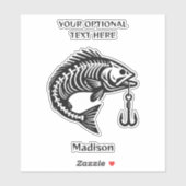 Individuelle Name Fish Aufkleber (Blatt)