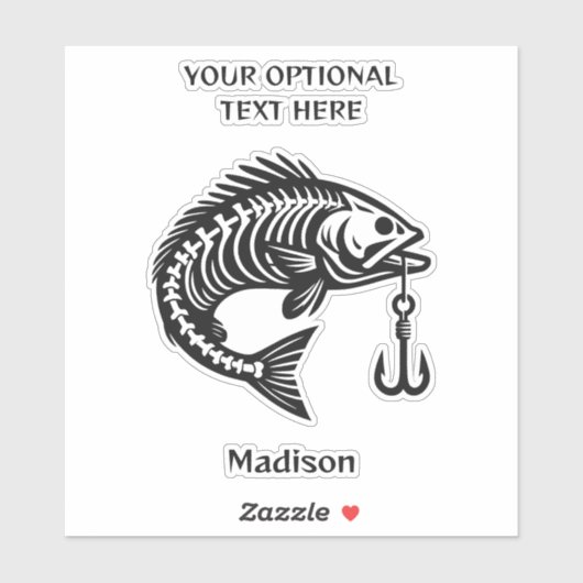 Individuelle Name Fish Aufkleber (Blatt)