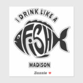 Individuelle Name Fish Aufkleber (Blatt)