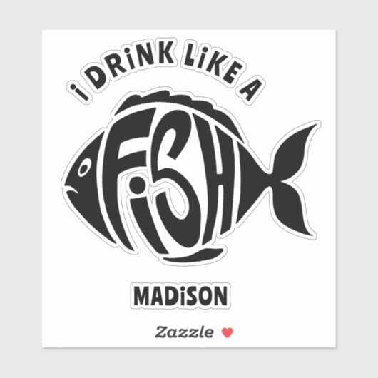 Individuelle Name Fish Aufkleber (Blatt)
