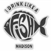 Individuelle Name Fish Aufkleber (Vorderseite)