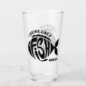Individuelle Name Fish Glas (Vorderseite)
