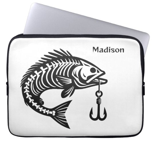 Individuelle Name Fish Laptopschutzhülle (Vorderseite)
