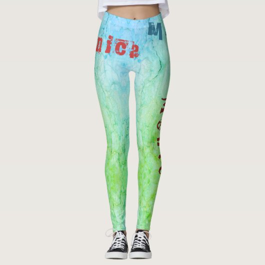 Individuelle Name Fitness Leggings (Vorderseite)