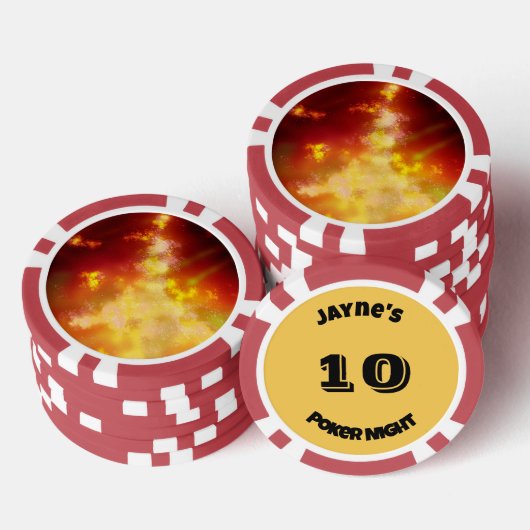 Individuelle Name Flame Pokerchips (Stapel)