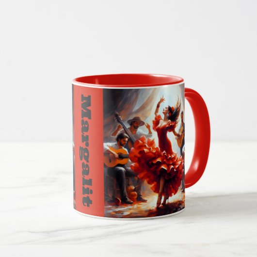 Individuelle Name Flamenco Latina Tanzabend Spanis Tasse (VorderseiteRechts)