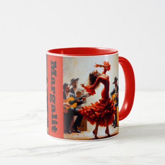 Individuelle Name Flamenco Latina Tanzabend Spanis Tasse (VorderseiteRechts)