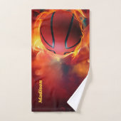 Individuelle Name Flaming Basketball Badhandtuch Set (Handtuch)