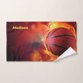 Individuelle Name Flaming Basketball Badhandtuch Set (Handtuch)