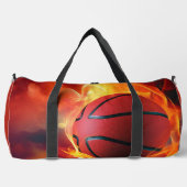 Individuelle Name Flaming Basketball Duffle Bag (Vorderseite)