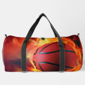 Individuelle Name Flaming Basketball Duffle Bag (Rückseite)