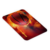 Individuelle Name Flaming Basketball Magnet (Rechte Seite)