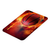 Individuelle Name Flaming Basketball Magnet (Linke Seite)