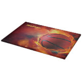 Individuelle Name Flaming Basketball Schneidebrett (Ecke)