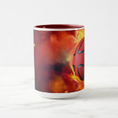 Individuelle Name Flaming Basketball Tasse (Zentrum)