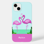 Individuelle Name Flamingo Liebe Case-Mate iPhone Hülle (Rückseite)