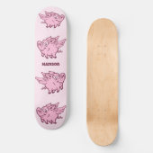Individuelle Name Fliegende Schweine Skateboard (Vorderseite)
