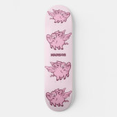 Individuelle Name Fliegende Schweine Skateboard (Vorderseite)