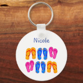 Individuelle Name Flip Flops Sandal Sommerspass Schlüsselanhänger (Vorderseite)