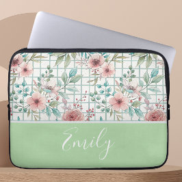 Individuelle Name Floral Electronics Bag Laptopschutzhülle