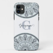 Individuelle Name Floral Harmony Gray Monotone Man Case-Mate iPhone Hülle (Rückseite)