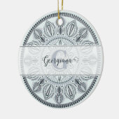 Individuelle Name Floral Harmony Gray Monotone Man Keramik Ornament (Links)