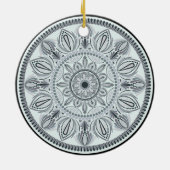 Individuelle Name Floral Harmony Gray Monotone Man Keramik Ornament (Hinten)