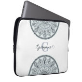 Individuelle Name Floral Harmony Gray Monotone Man Laptopschutzhülle (Vorne Rechts)