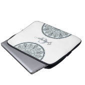 Individuelle Name Floral Harmony Gray Monotone Man Laptopschutzhülle (Vorne Knopf)