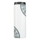 Individuelle Name Floral Harmony Gray Monotone Man Thermosbecher (Rückseite)