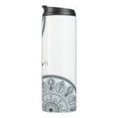 Individuelle Name Floral Harmony Gray Monotone Man Thermosbecher (Nach rechts gedreht)