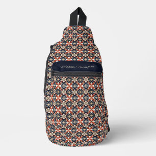 Individuelle Name Floral Japanisches Muster Crossbody Bag