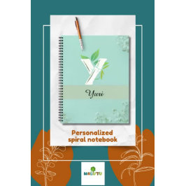 Individuelle Name Floral Journal in Soft Blue Notizblock