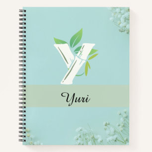 Individuelle Name Floral Journal in Soft Blue Notizblock