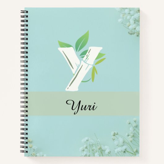 Individuelle Name Floral Journal in Soft Blue Notizblock (Vorderseite)