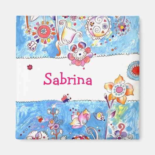Individuelle Name Floral Magnet (Vorne)