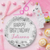 Individuelle Name Floral Napkins Pappteller (Party)