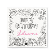 Individuelle Name Floral Napkins