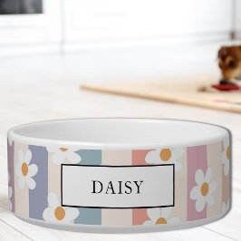 Individuelle Name Floral Pastell Streifen Pet Napf