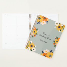 Individuelle Name Floral Planer