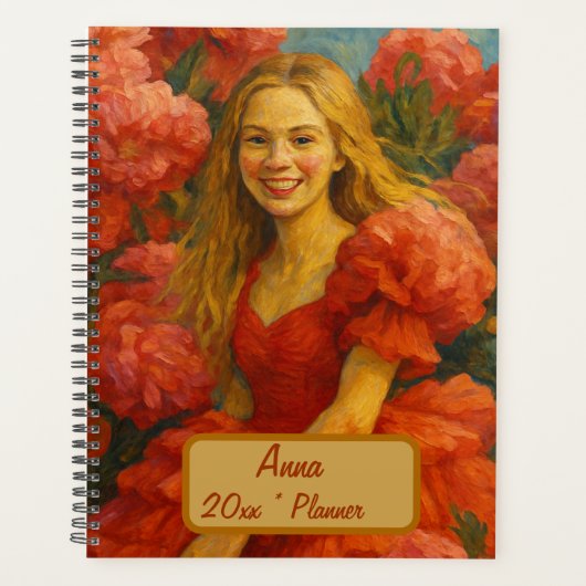 Individuelle Name Floral Planner Planer (Vorderseite)