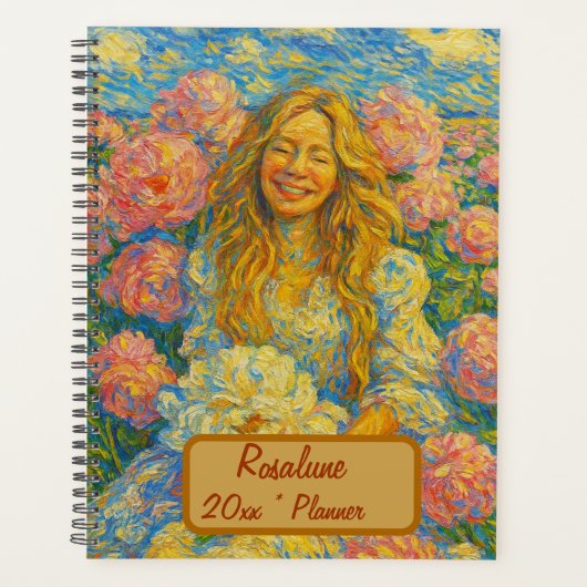 Individuelle Name Floral Planner Planer (Vorderseite)