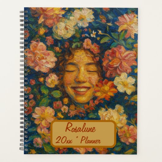 Individuelle Name Floral Planner Planer (Vorderseite)